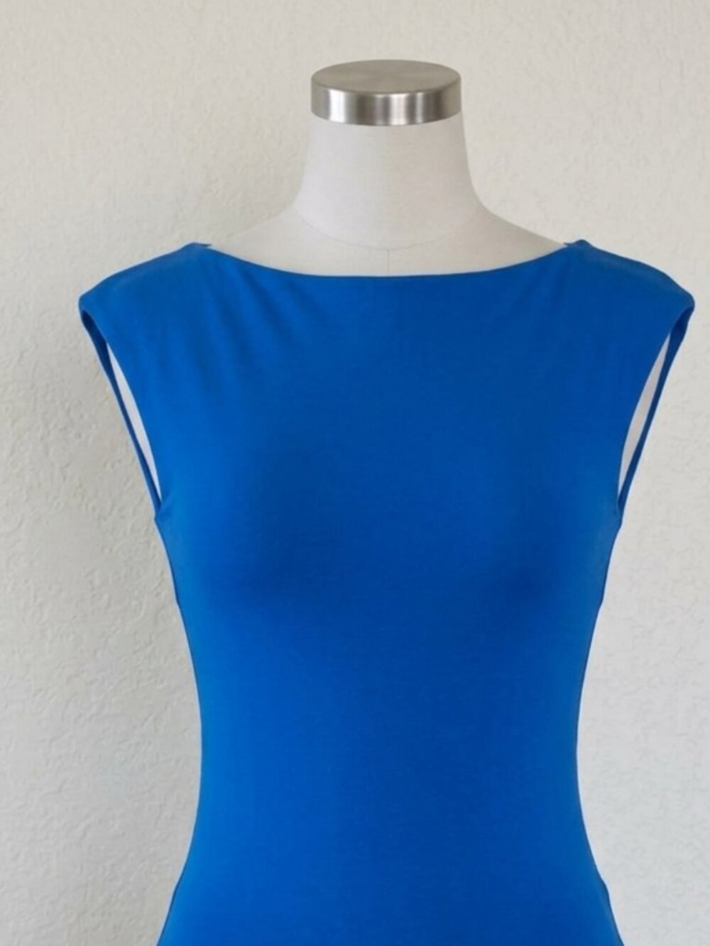 Zara Blue Sleeveless Boatneck Bodysuit